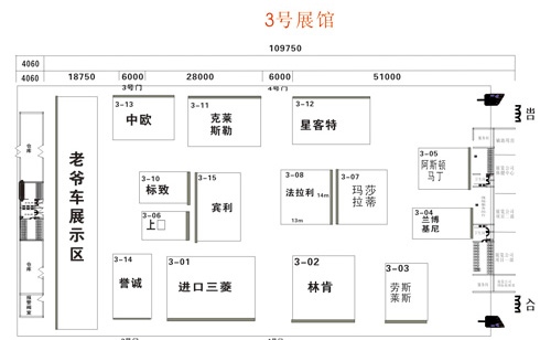 昆明国际车展-各展位参展品牌布局平面图