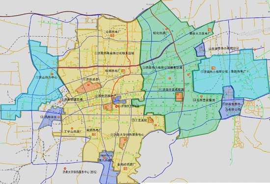 济南市城区供热企业服务区域图图片