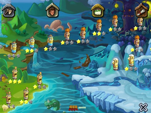 玩家们在游戏中需要集结野人伙伴们，总共有6个野人、3只宠物和6种道具，每个单位都有自己的特性,绝无鸡肋！