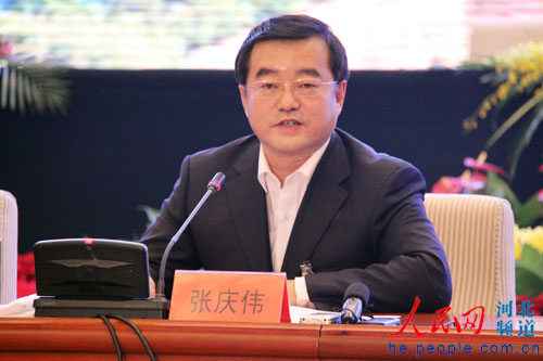 河北省委副书记,代省长张庆伟讲话.朱娜摄
