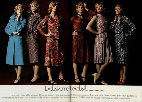 滚边袖口、束腰、百褶裙 70年代的名牌时装广