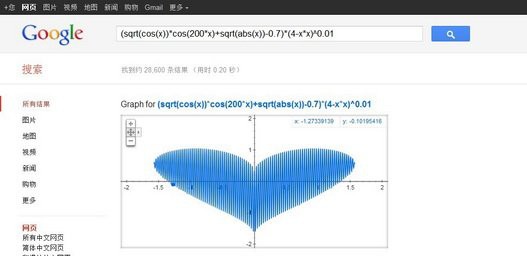 google搜索新增数学函数图象绘制功能