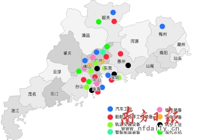 不仅是汽车工业,把大部分已经成形的先进装备制造业标注到广东省