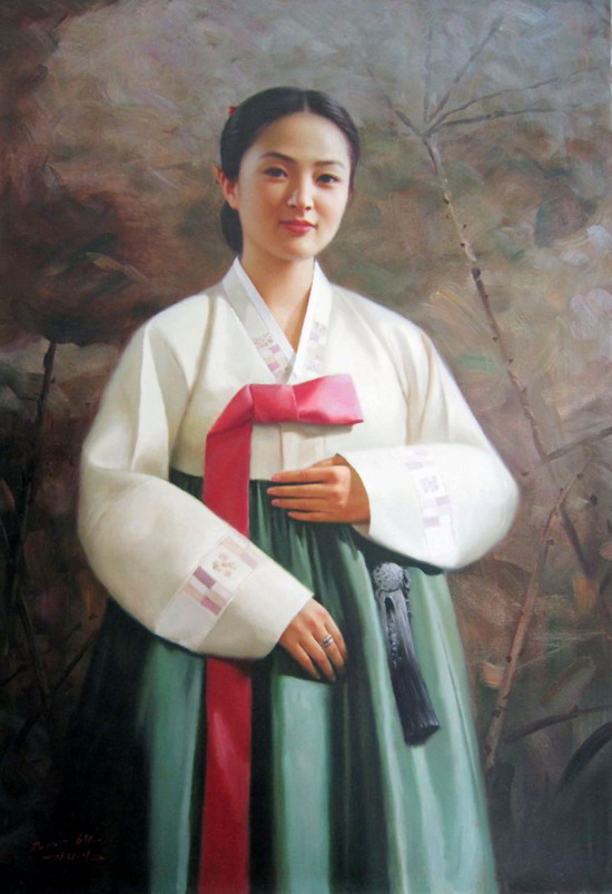 12月25日在深圳拍摄的朝鲜油画作品。 新华社发张长江