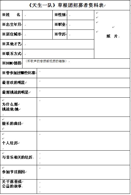 报名表:+注:※项为必填项