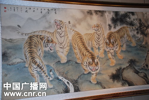 中国画虎第一村王公庄画虎展开幕(组图)