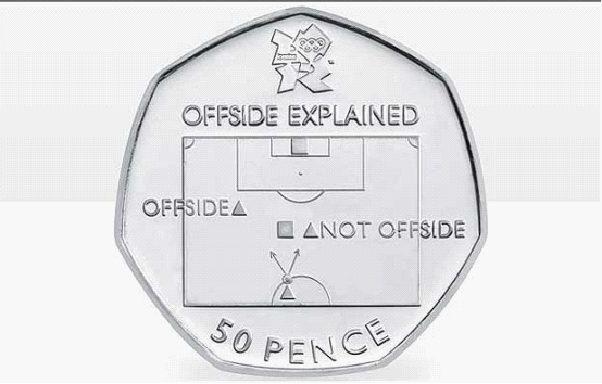 英国迎奥运发行新版50便士硬币 印足球规则(图