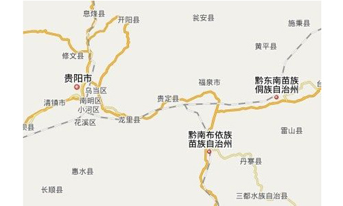 黔南州贵定县到福泉路段示意图