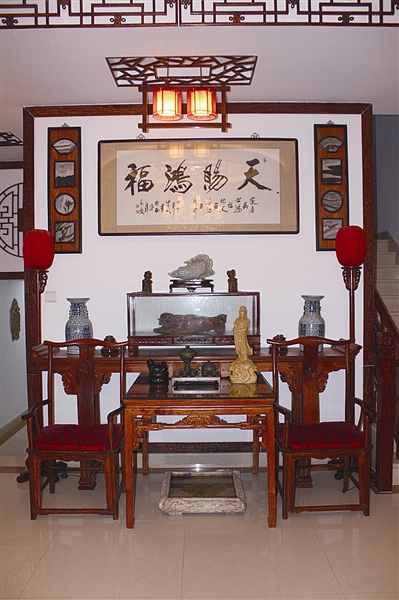 观赏艺威艺术家具学习布置中式客厅(组图)