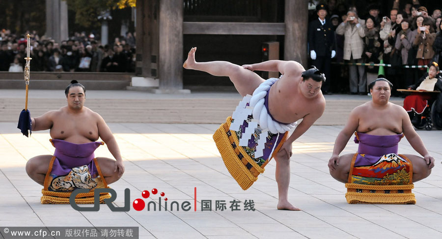日本排名最高的相扑举行表演迎新年(高清组图)-搜狐滚动