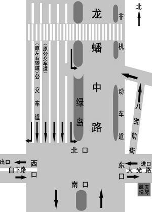 调整后的交通组织示意图 刘艳宇绘