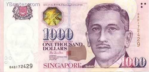 1000新加坡元
