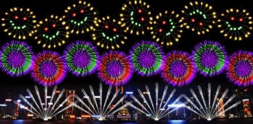 香港大年初二烟花汇演 设计“飞龙在天”场景