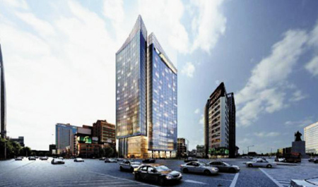 韩国将在首尔光华门前世宗路十字路口建设六星级酒店鸟瞰图/首尔市
