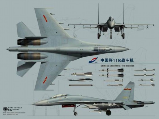 中国歼-11b战斗机