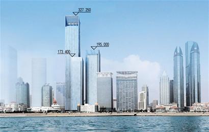 青岛第一高楼将拔地而起 327米俯瞰浩瀚海波(组图)