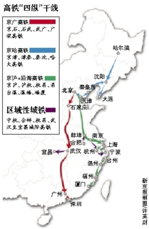 高铁今年将突破1万公里 四纵干线将全贯通