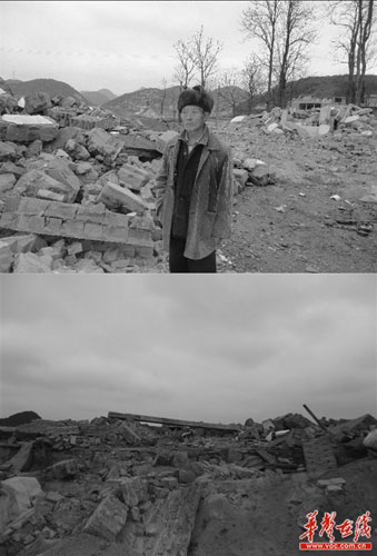 村民建筑被拆除后的场景。网友供图
