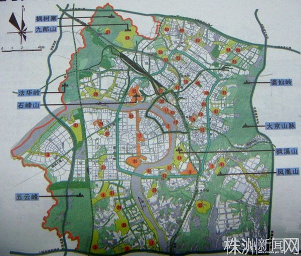 株洲城区绿线控制规划图出炉