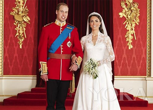 威廉王子大婚英国王室官方版结婚照