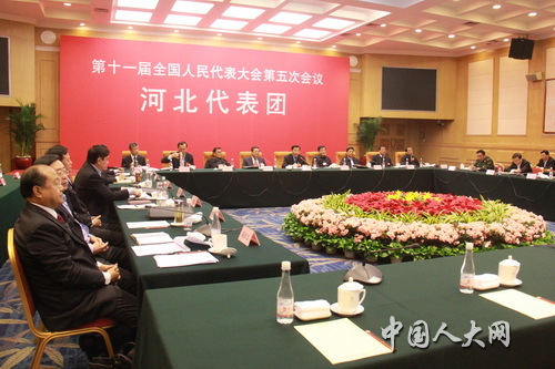 河北代表团举行全团会议(组图)