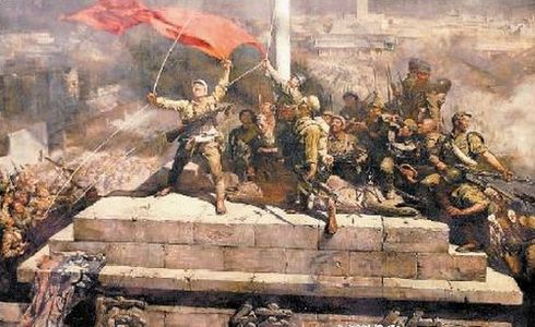 油画《占领 总统府 》闹乌龙占领南京未经战斗