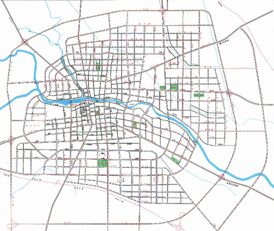 银珠大道道路全长1196米,道路红线宽度42米;周口滨河公园规划; 周口