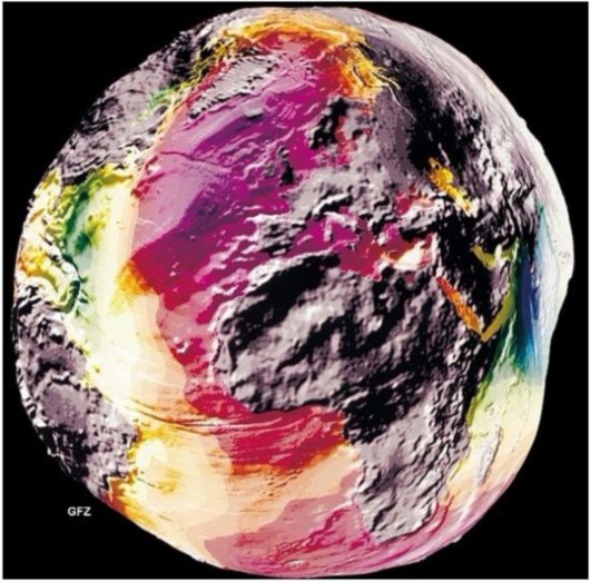 nasa卫星图显示北极冰川融化令地球重力场变化