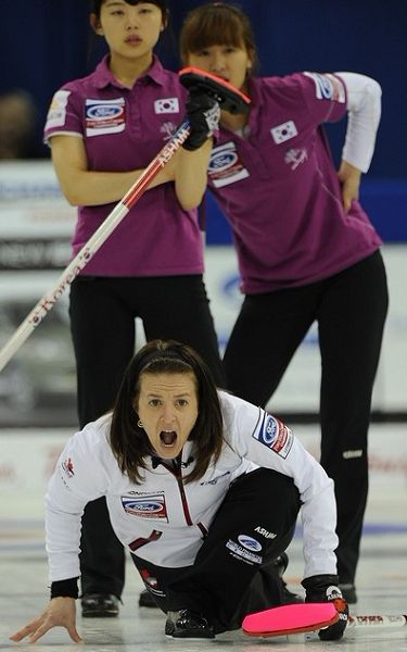 25日,2012年女子冰壶世锦赛在加拿大莱斯布里奇(lethbridge)继续进行