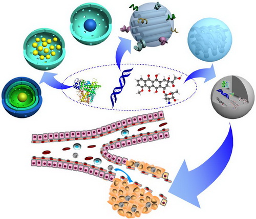 介孔二氧化硅納米材料設計合成及作為藥物傳遞載體用于腫瘤治療的示意圖