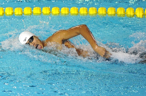 图文:全国游泳冠军赛男4X200自 蒋海琦在比赛