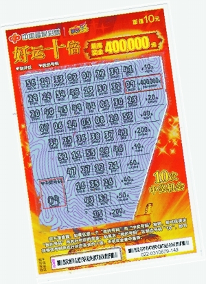 "好运"何止"十倍" 珠海彩民刮出40万奖(图)