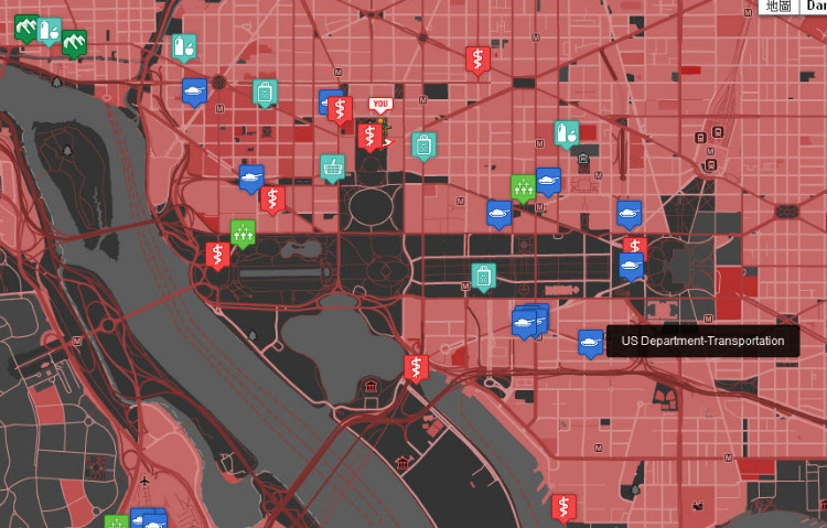 google maps搭上僵尸风 zombie survival map 丧尸求生地图登场