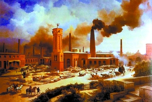 工业革命时期欧洲的工厂。