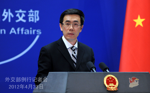 2012年4月23日外交部发言人刘为民举行