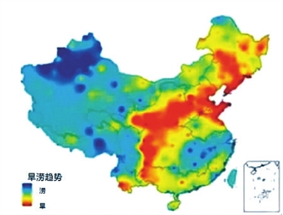 中国旱涝分布图