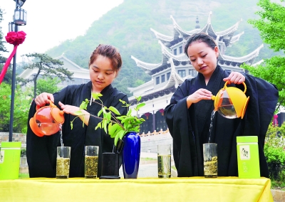 禅茶茶艺表演.记者汪健 摄