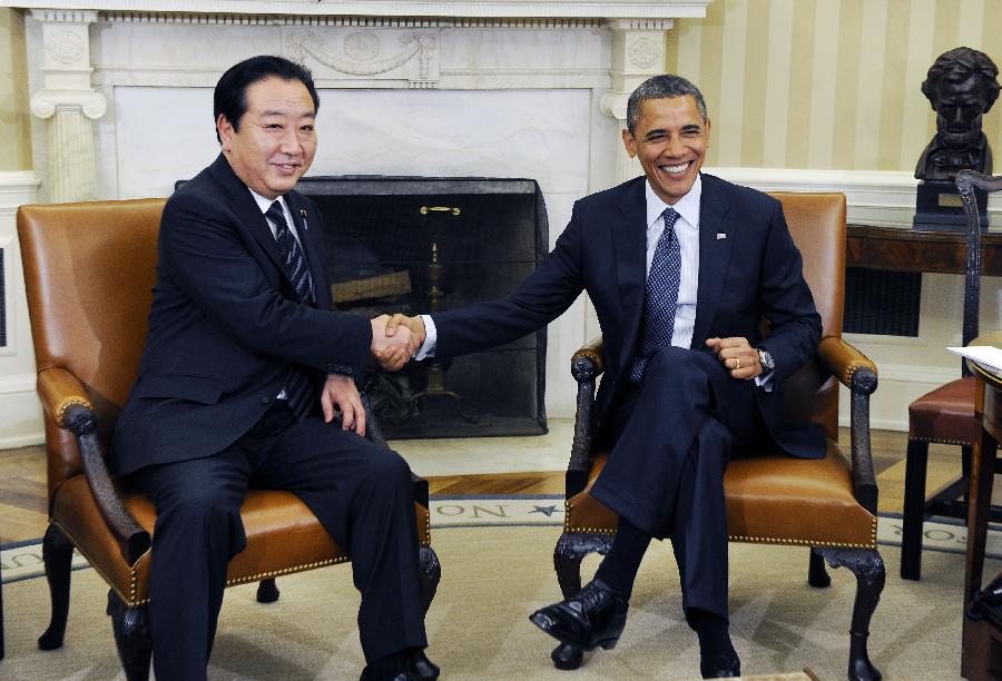 美国总统奥巴马会见日本首相野田佳彦(图)