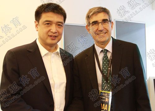 组图:闵鹿蕾与欧篮联主席会面 乔迪谈中国计划