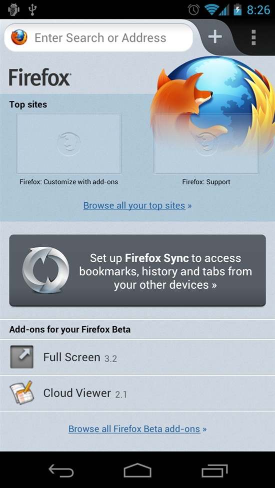 Android版Firefox beta更新