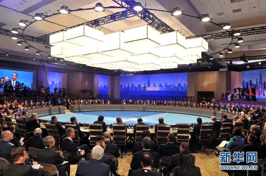 5月20日，北约成员国领导人第25次峰会在美国芝加哥开幕。这是会议现场。 新华社记者王雷摄
