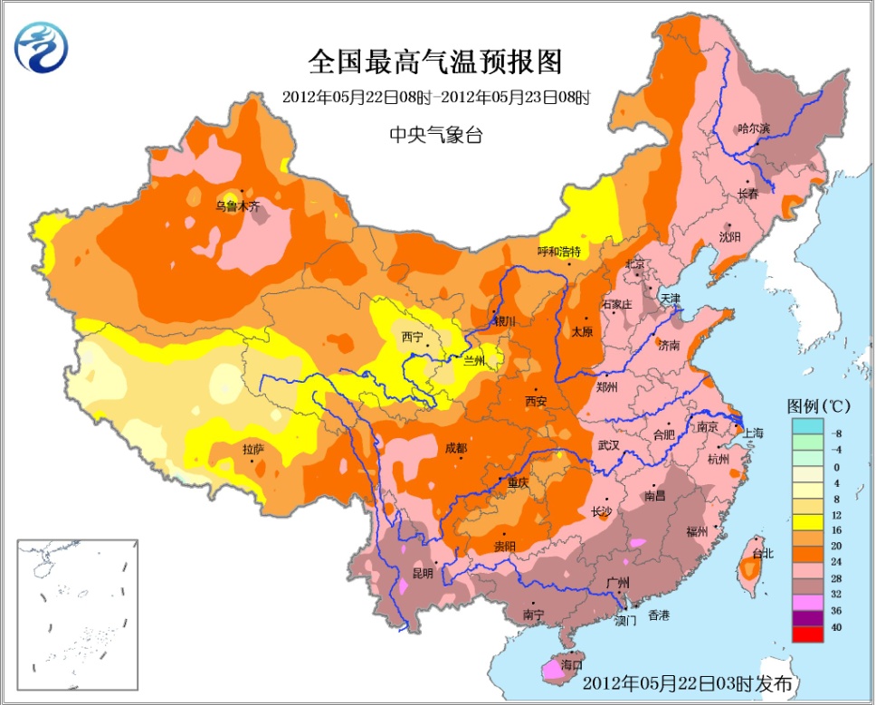 05月22日:未来三天全国天气预报(组图)