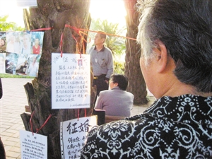 莲花山公园相亲角.深圳晚报记者 陈玉 摄