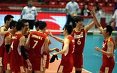 图文：中国男排3-0波多黎各 中国队庆祝胜利