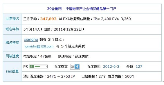 39会销网百度权重升至4 继续领跑会销网站(图