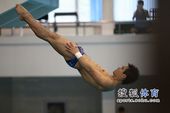图文：中国跳水队公开训练课 腿上汗毛很长