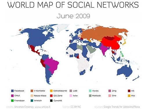2009年世界"社交地图"图片
