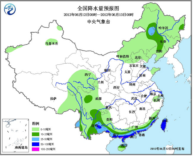 中央气象台：强降雨将袭华南 东北华北多阵雨