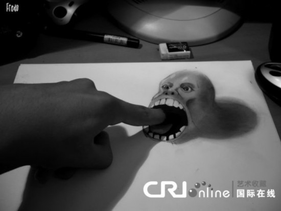 真正的裸眼“3D” 超逼真铅笔素描组图下
