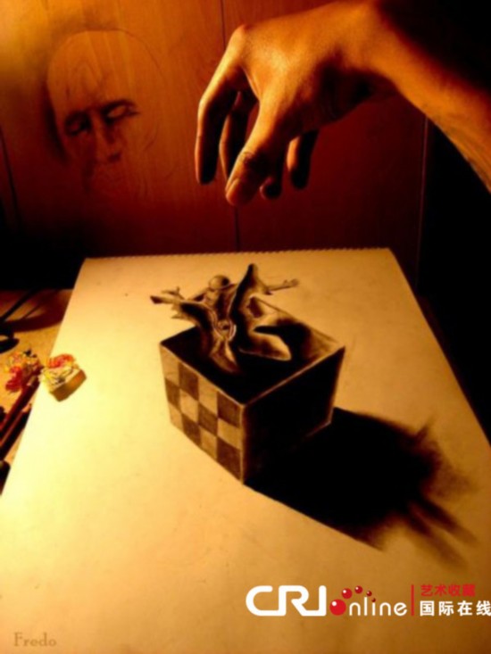 真正的裸眼“3D” 超逼真铅笔素描组图下
